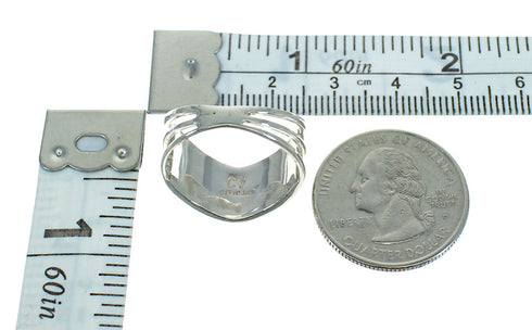 Southwest Turquoise Inlay Sterling Silver Ring Size 6-1/4 RX85501